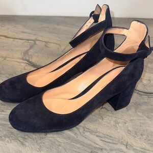 Gianvito Rossi Dark Blue Suede Heels